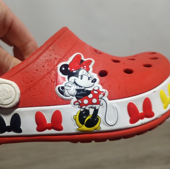 Crocs Disney Minnie Mouse Classic Clogs Child 10 Red And White - Picture 6 of 8